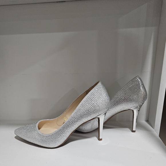 jessica simpson lindiza rhinestones sparkly silver heels new size 8 - Picture 9 of 10